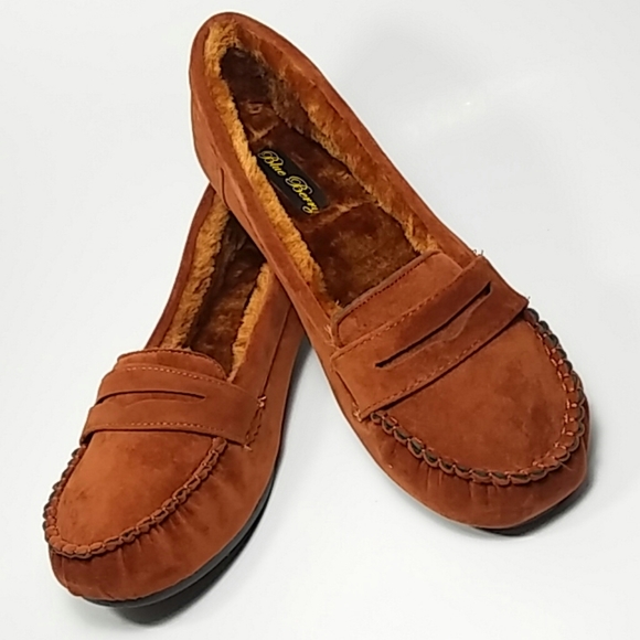 faux fur lined moccasin slippers